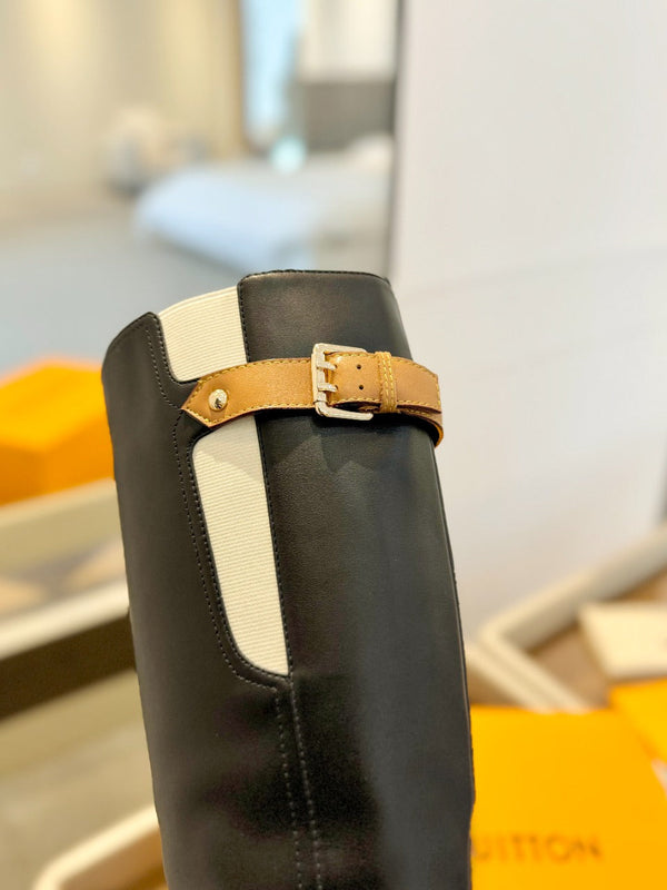 LV Donna High Boot 9.5 Black Calfskin 573879