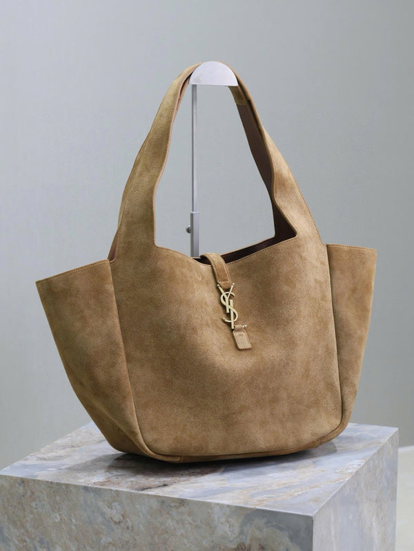 YSL Bea Hobo Bag 50cm in Brown Suede