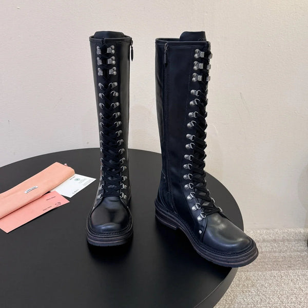 Miu 26s High Hiking Boots Calfskin