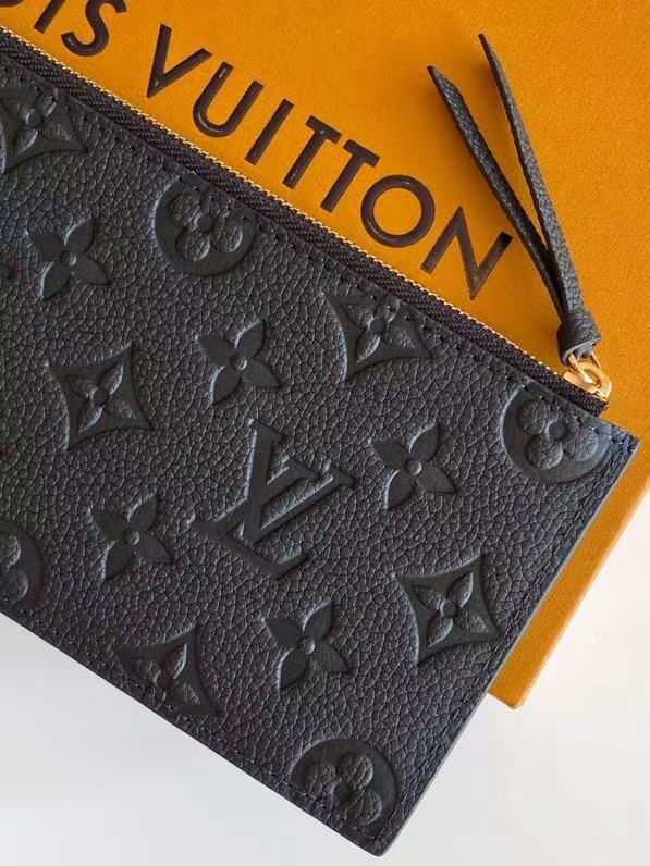 LV Félicie Pochette 21cm Black Monogram Embossed Leather GHW