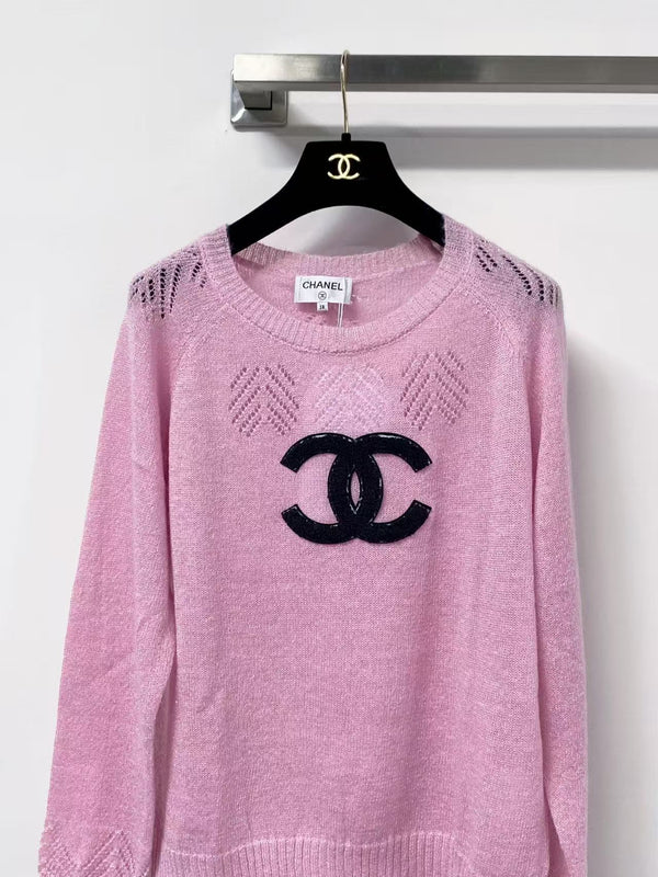 CC 2026 Long-Sleeved Sweater Pink Wool