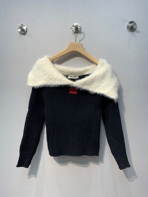 Miu 2026 Off The Shoulder Sweater Knit 421182