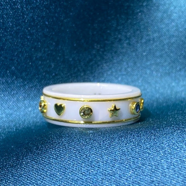 GG ICON RING WITH GEMSTONES