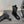 CC 25S Round-Toe Zippered Ankle Boots in Black Glossy Cowhide and Embroidered Latticework 442502