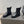 CC 25S Round-Toe Electric Embroidered Thick-Sole Ankle Boots in Black Cowhide and Embroidered Latticework 442495