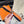 H GARDEN PARTY BELT 24MM SILVER BUCKLE & REVERSIBLE ORANGE AND BLACK LEATHER