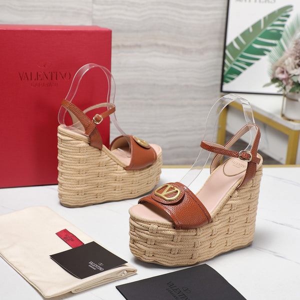 VL Flatform Sandal 15mm In Brown Cowhide GHW 456389
