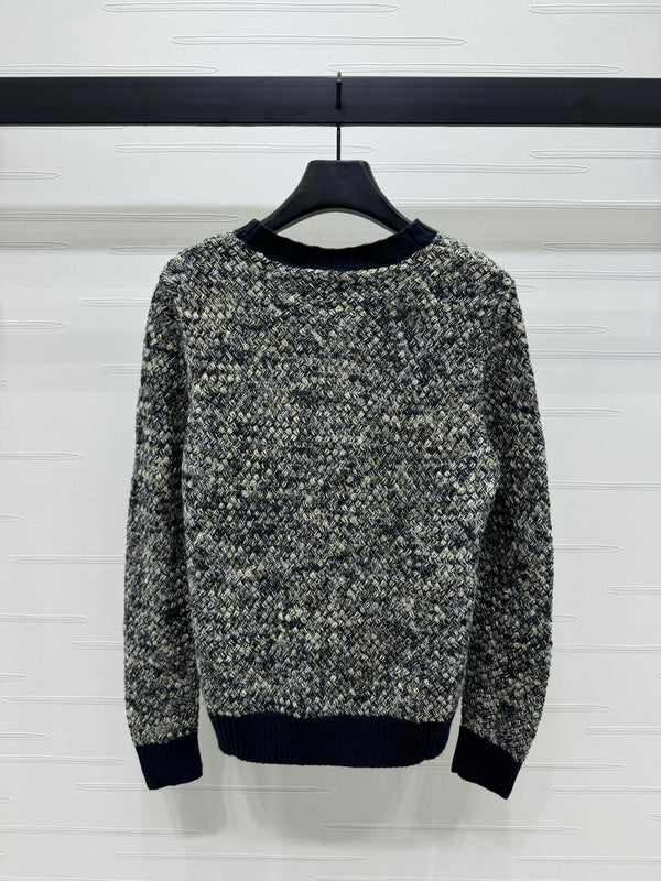 CC 25 Contrast Color Sweater 5 Brooch Gray Wool 305409