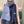 HM 25 Double- Sided Small H Puzzle Scarf 180cm Cashmere Marble Blue Navy Blue 825643