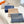 HM 25 Double- Sided Small H Puzzle Scarf 180cm Cashmere Marble Blue Navy Blue 825643