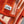 HM Ithaque Blanket 175cm Red Orange Jacquard Wool and Cashmere