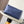 LOE 31 Medium Puzzle Fold Tote In Olive Mix Blue Glossy Cowhide 274311