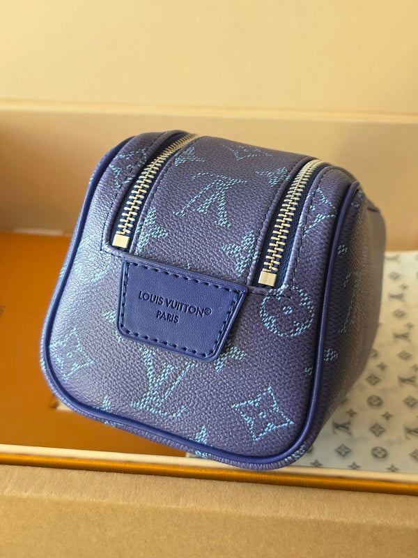 LV Dopp Kit Toilet Pouch Royal Blue Monogram Canvas 274854