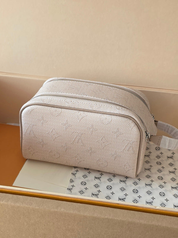 LV Dopp Kit Toilet Pouch Apricot Monogram Canvas 274855