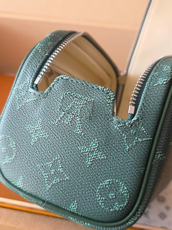 LV Dopp Kit Toilet Pouch Dark Green Monogram Canvas 274856