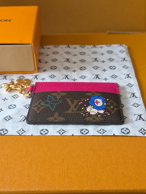 LV Christmas Collection Charms Card Holder Brown Monogram Canvas 274907