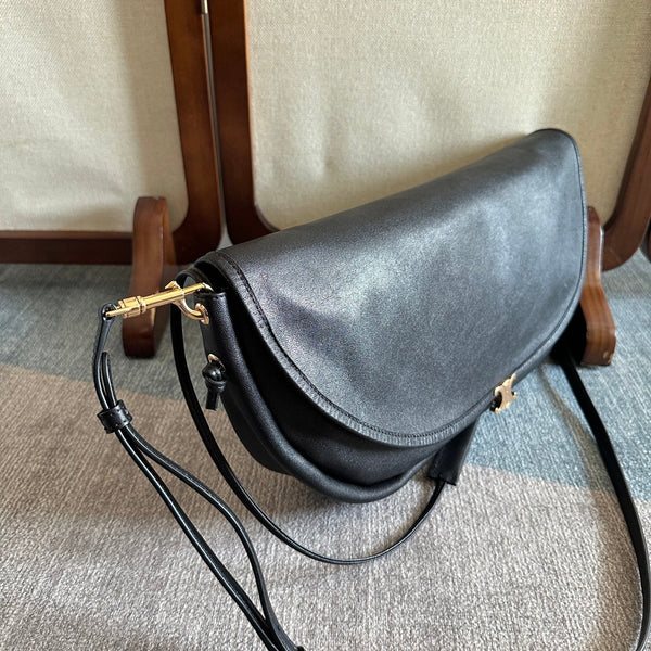 Celine Half Moon Black Bag In Lambskin 276271