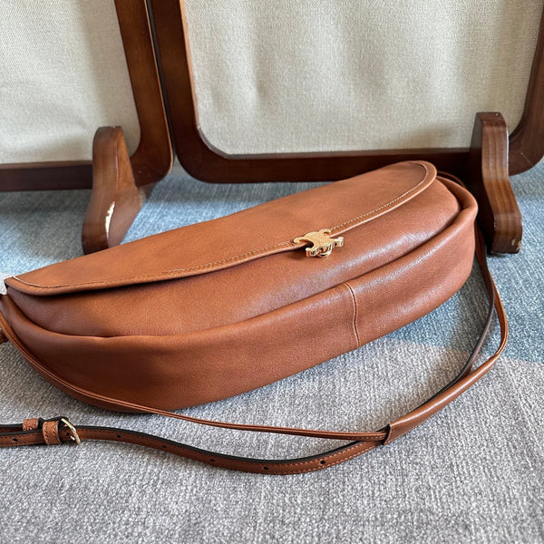 Celine Half Moon Brown Bag In Lambskin 276269