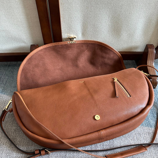 Celine Half Moon Brown Bag In Lambskin 276269