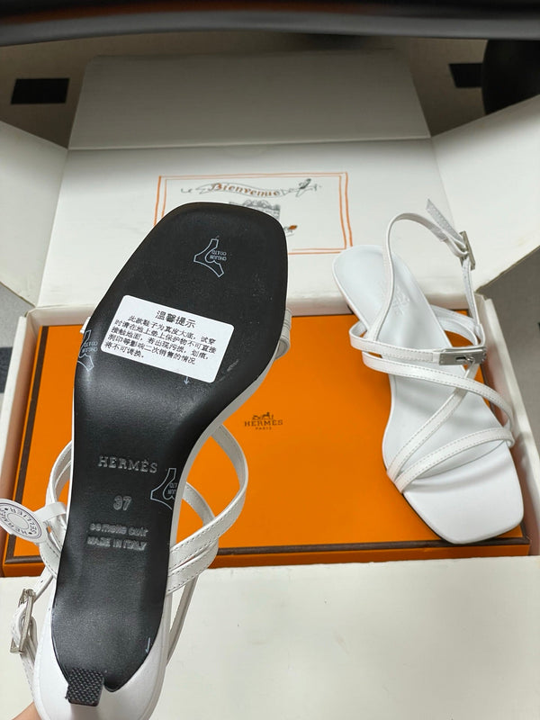 HM Muse Sandal 40 White in Calfskin 593822