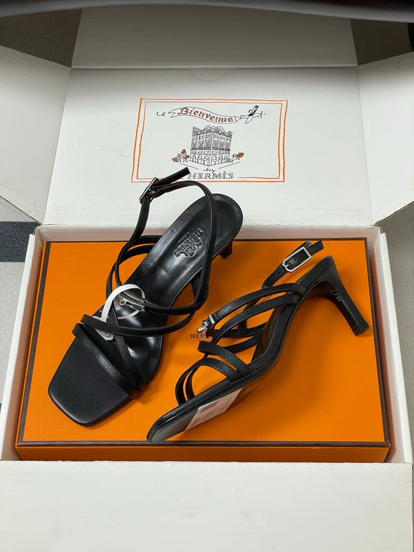 HM Muse Sandal 70 Black in Calfskin 593816