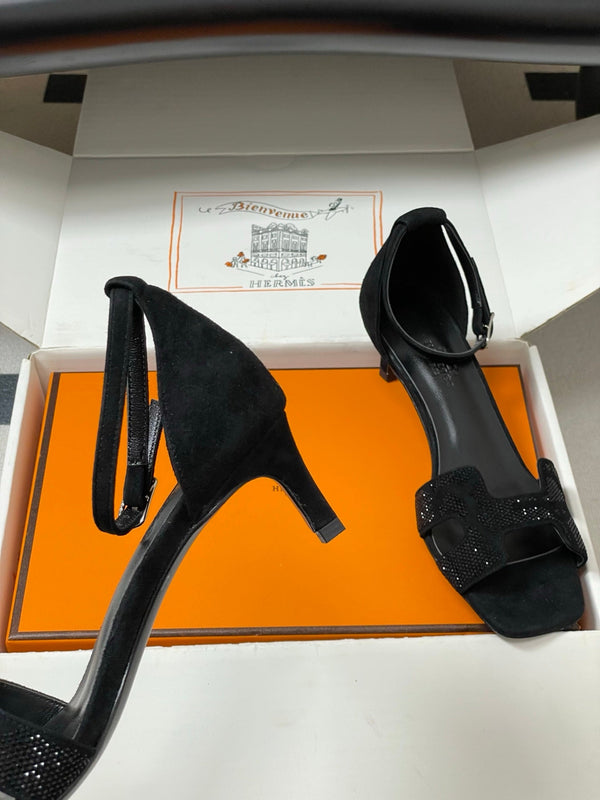 HM Joy Sandal 40 Black in Suede 593809