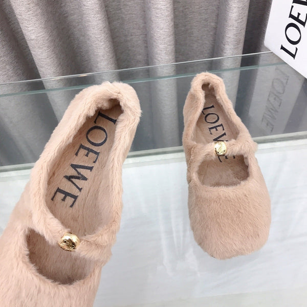 Loewe 2026 Ballet Flat Beịge in Wool 597431