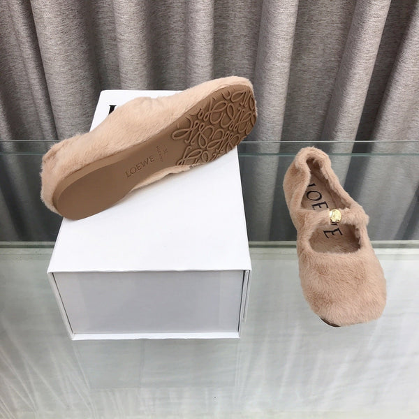 Loewe 2026 Ballet Flat Beịge in Wool 597431
