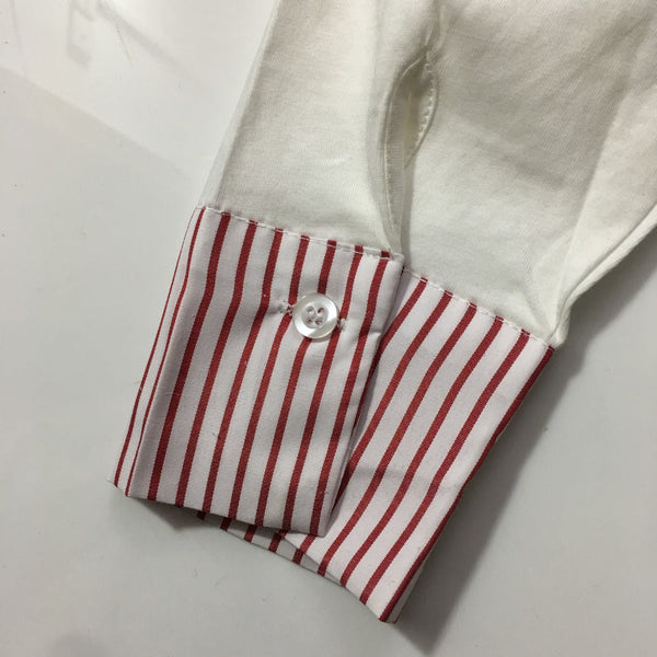 Chanel  Striped Color Block Pocket Crew Neck Long Sleeve T-Shirt