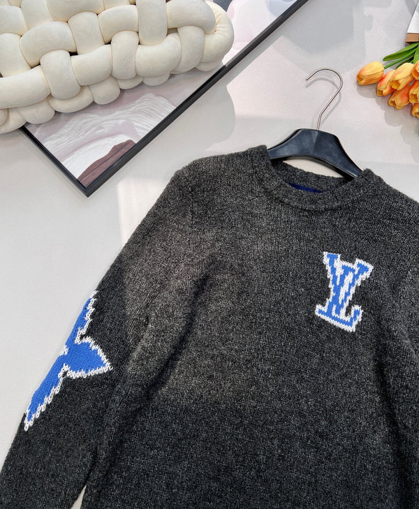 LV Jacquard Four-Leaf Clover Wool Knit Sweater 799502