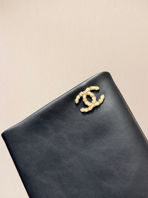 Chanel 26 Newest Runway Style Riding Black Boots in Cowhide 598318