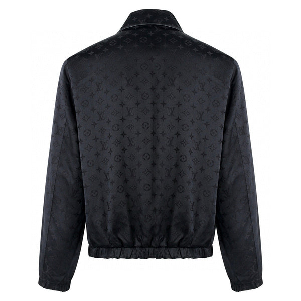 LV 1v Checkered Leather Collar Reversible Waist-cinching Jacket 494280