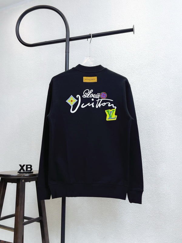LV Crew Neck Sweatshirt with Signature Floral Embroidery 493381