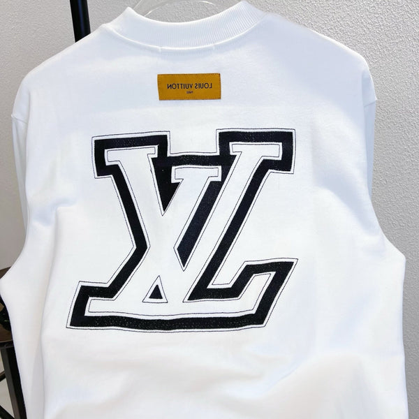 LV Crew Neck Sweatshirt with Embroidered Logo Lettering 493380