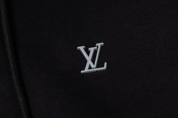 LV Alloy Logo Hooded Zip-Up Jacket 493326