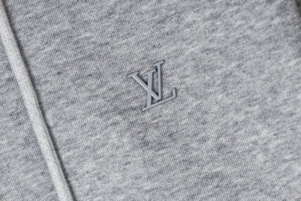 LV Alloy Logo Hooded Zip-Up Jacket 493325