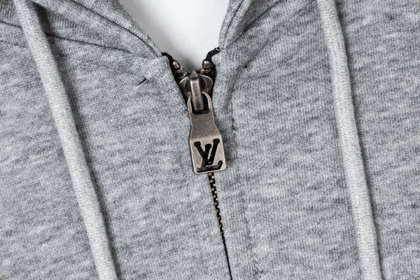 LV Alloy Logo Hooded Zip-Up Jacket 493325