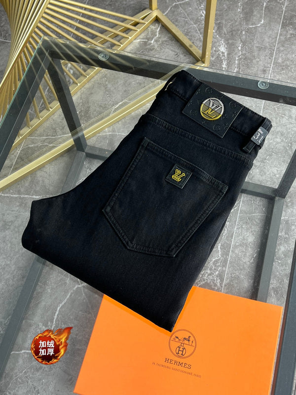LV Fleece-lined and Thickened Jeans 492700