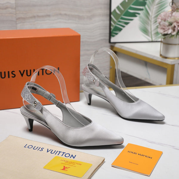 LV 26ss Legacy Slingback Pumps 55 Silver in Cowhide 600640