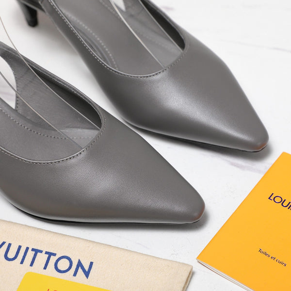 LV 26ss Legacy Slingback Pumps 55 Monogram Gray in Cowhide 600642