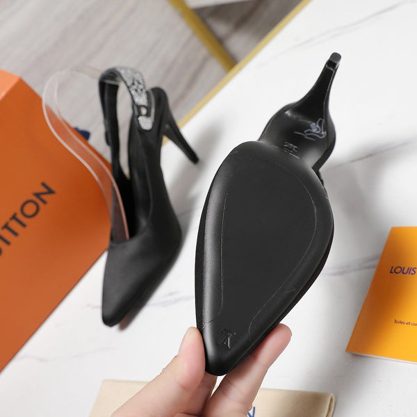 LV 26ss Legacy Slingback Pumps 95 Black in Cowhide 600647