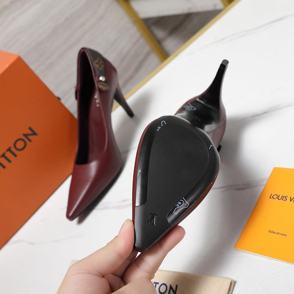 LV 26ss Legacy Pumps 95 Monogram Burgundy in Cowhide 600652