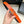 CC Women's Belt 3.0CM Orange Black Cowhide Red Buckle 616965