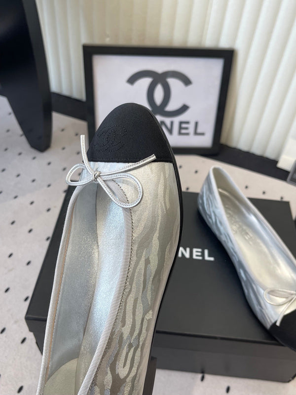 CC Ballet Flats Silver in Sheepskin 611692