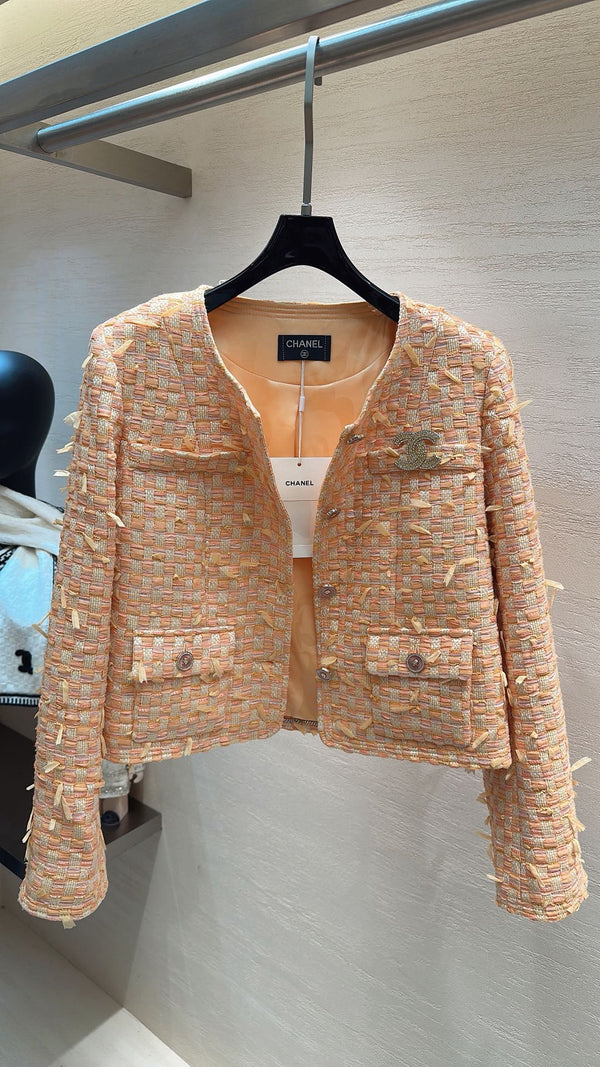 CHANEL SWEET GIRL JACKET ORANGE TWEED