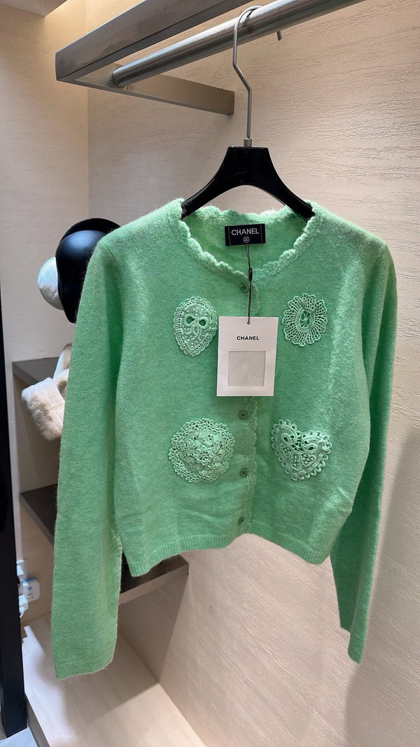 CHANEL MINT GREEN KNIT TOP