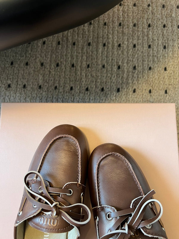 Miu Miu 26SS Mules Dark Brown in Cowhide 614560