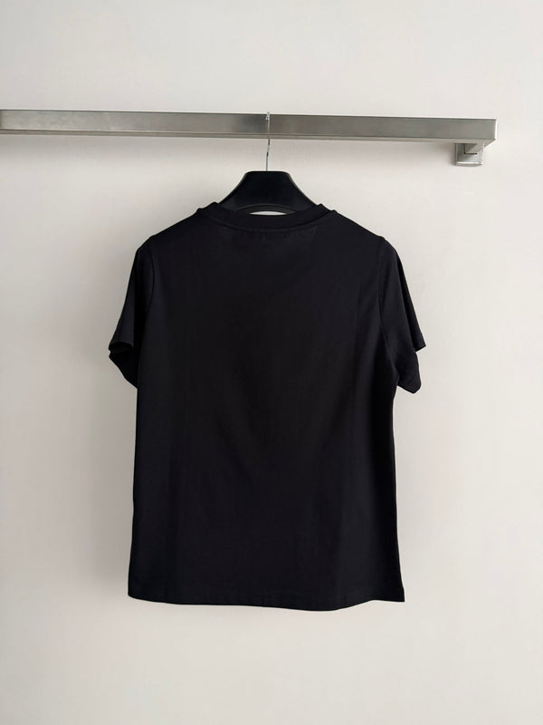 Chanel 26SS Short-Sleeve T-Shirt with Logo Black in Cotton 892729