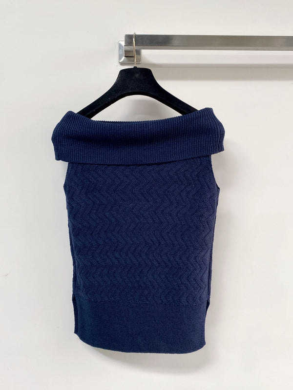 Chanel Vest Navy Blue in Wool 125461