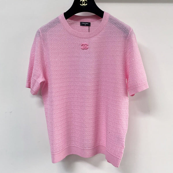 Chanel Short-Sleeve T-Shirt Pink in Tencel 125448
